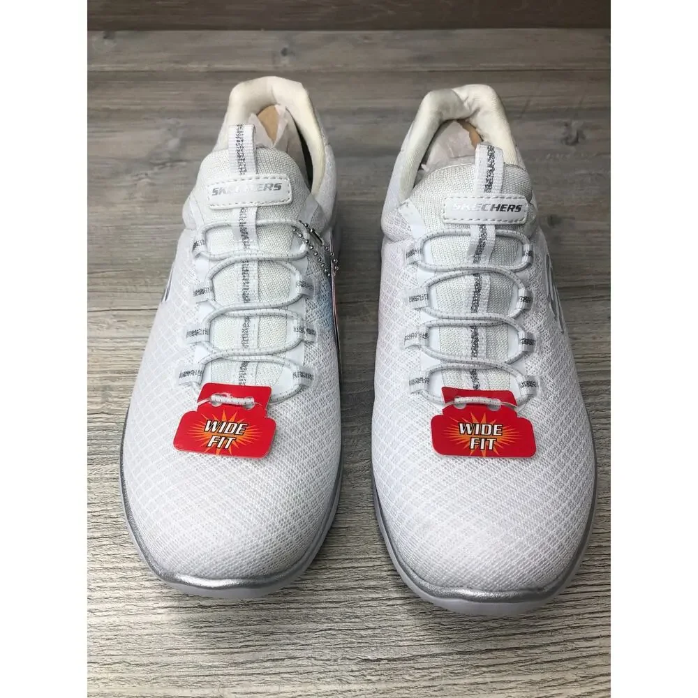 Sketchers Summits-brilliant Glow Sneakers White Mesh Wm Sz US 7.5 NEW